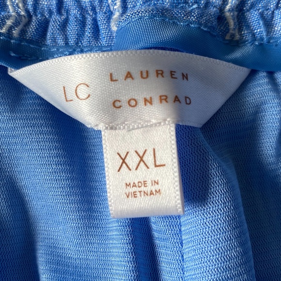LC LAUREN CONRAD Plus Pants Capri Wide Leg Crop Blue Stripe Size XXL - Picture 6 of 8